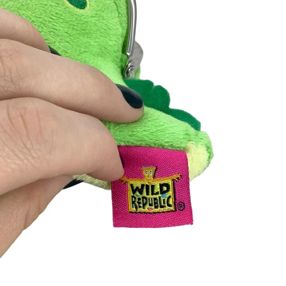 Wild Republic‎ Stegosaurus Plush Clasp Coin Purse Alligator Animal Green 8